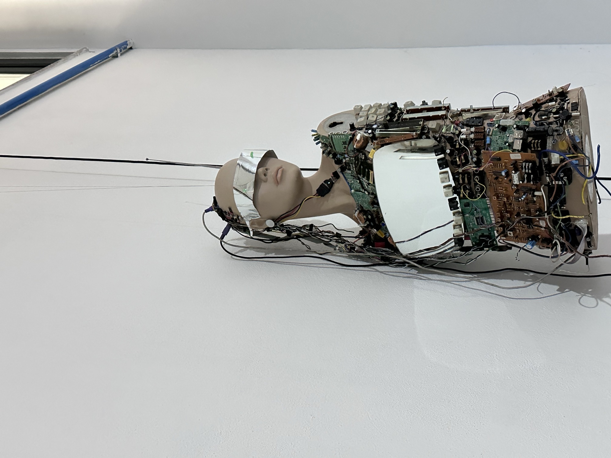 Cyborg mannequin built from circuit boards