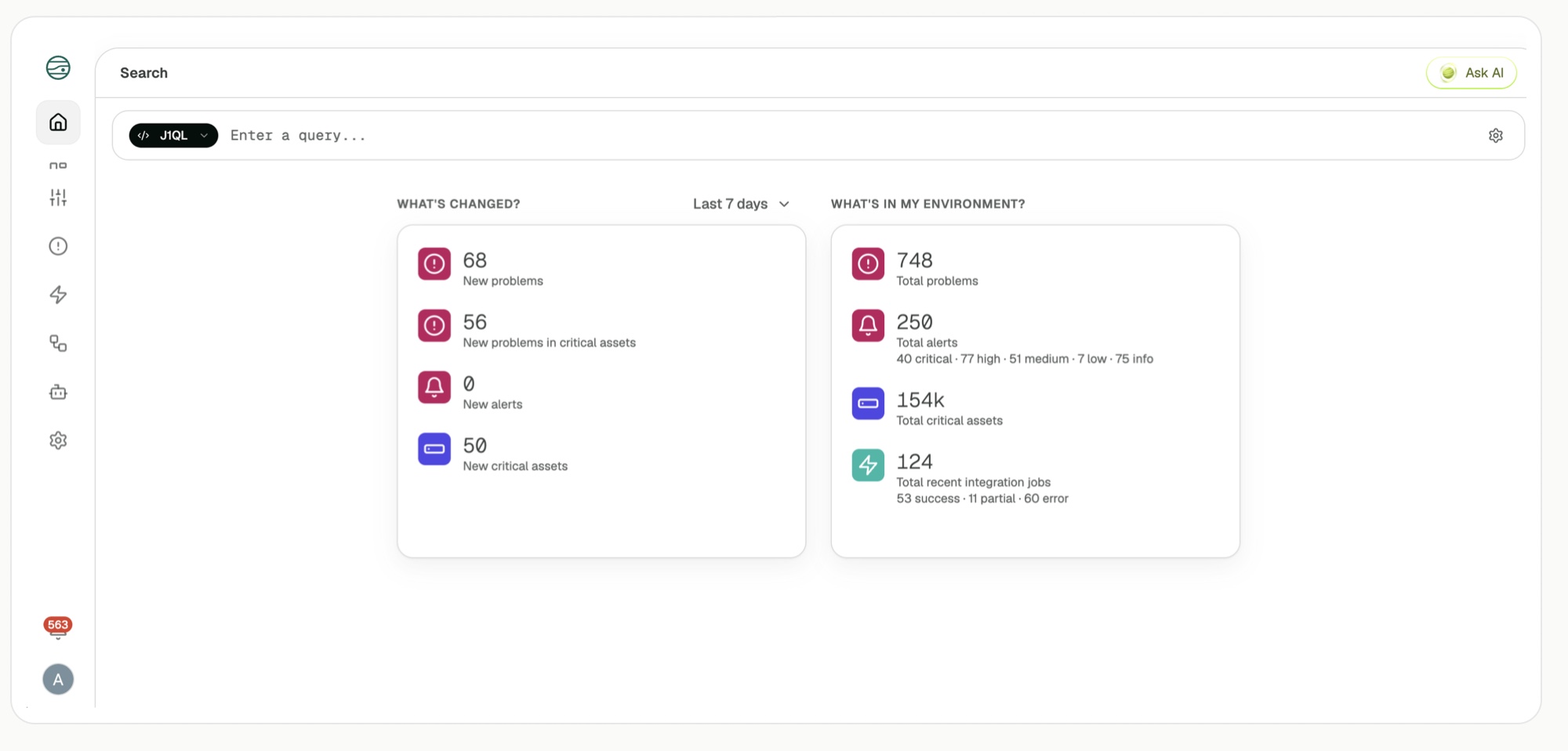 Before: a Search page with the same generic counts for every customer