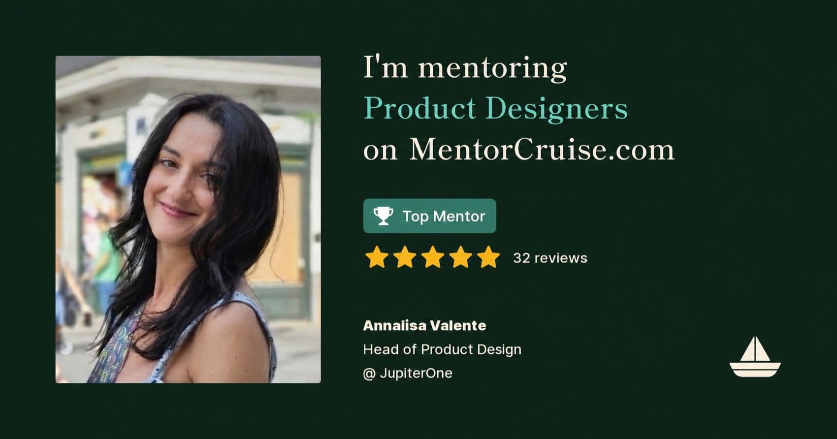 I'm mentoring Product Designers on MentorCruise.com — Annalisa Valente, Head of Product Design at JupiterOne